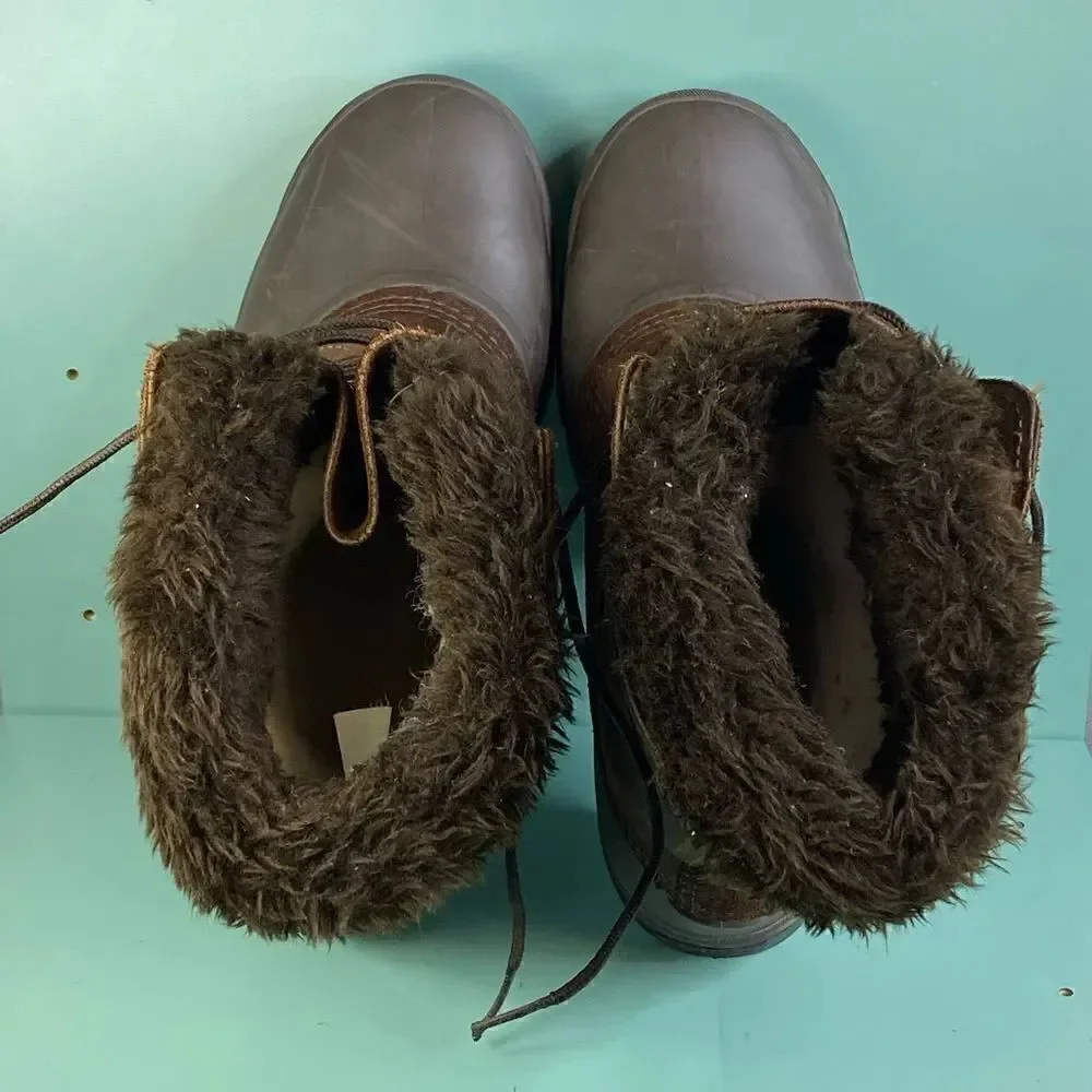 Sorel VTG Kaufman Manitou Boots shoes Brown Rubber Leather Size 10 Mens